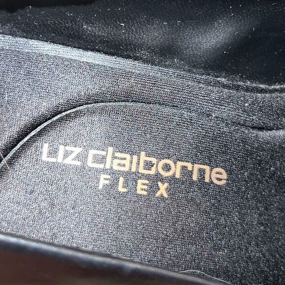 Liz Claiborne flex black leather square toe Keegan pumps size 8.5 - Picture 10 of 11